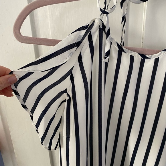 J.Crew Factory Navy & White Striped Halter Ruffle Dress - Picture 5 of 7